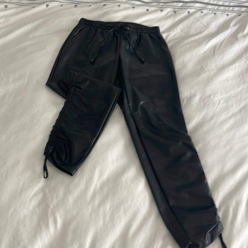 Faux leather pants